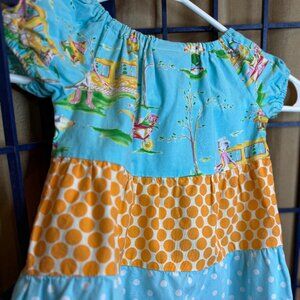 Wrapped With Ribbons Patchwork Dress Size 2 Boutique Tiered